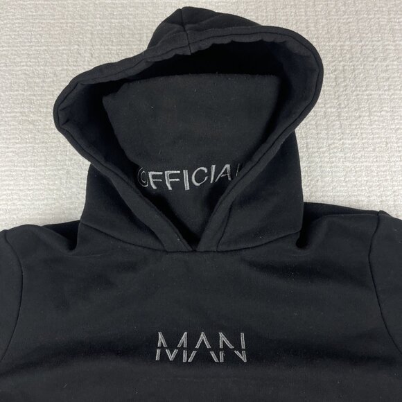 Boohoo Man Hoodie with Built in Snood Black Men Size Small (Read) - Picture 6 of 16